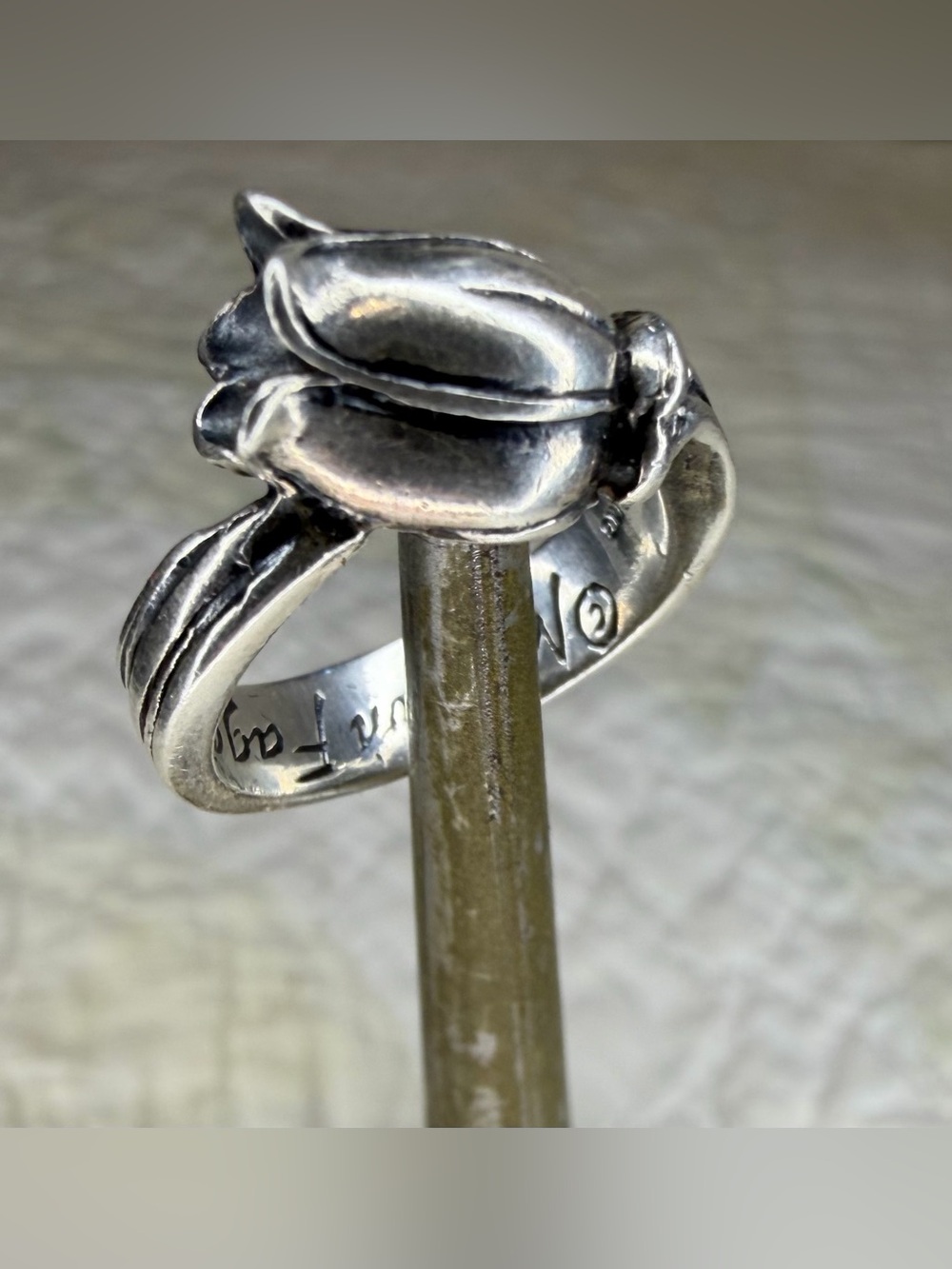 Mignon Faget Sterling Silver 925 Tulip Flower Ring Size 9